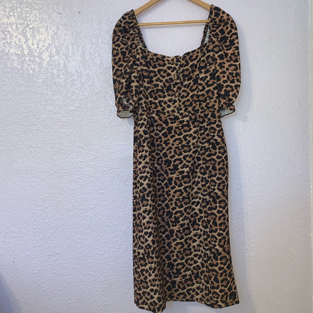 Zara never worn leopard midi dress